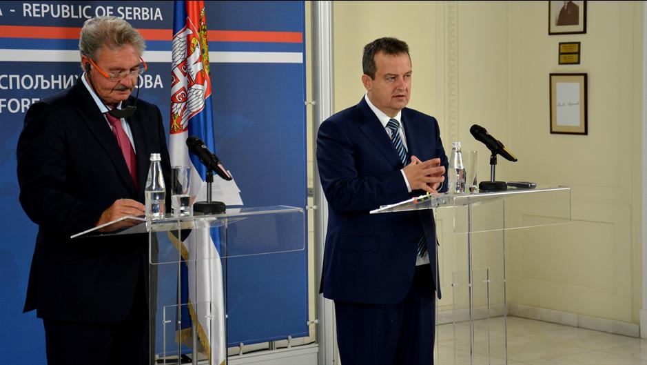 Konferencija za medije ministara Ivice Dačića i Žana Aselborna