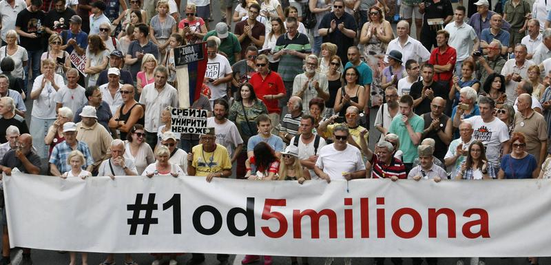 PROTEST: “Jedan od pet miliona” obeležili sedam godina vlasti Aleksandra Vučića