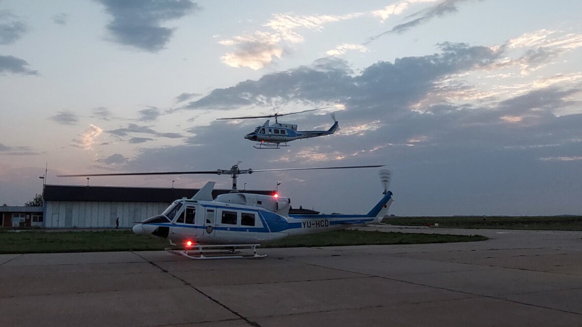 Хеликоптерска јединица МУП-а гаси пожар код Нове Вароши