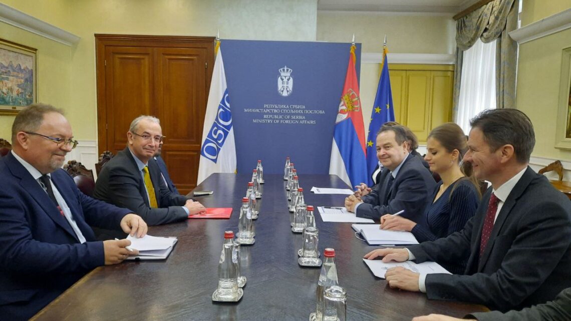 Министар Дачић са шефом Мисије ОЕБС на Косову и Метохији