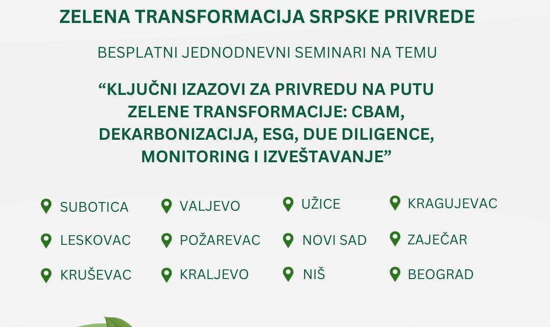 Poziv privrednicima: Besplatni seminari u 12 gradova Srbije