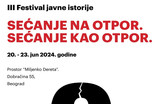 Festival javne istorije od 20. do 23. juna u prostoru Miljenko Dereta Festival javne istorije od 20. do 23. juna u prostoru Miljenko Dereta